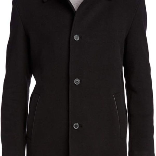 Men's Cashmere Blend Single Breasted Classic Coat With Shirt Collar