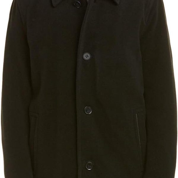 Men's Button Up Wool Plush Car Coat