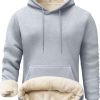 Men's Heavy Pullover Hoodie  Fleece Lined Thick Winter Hooded Sweatshirt for Outdoor Casual