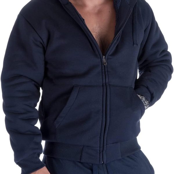 Heavyweight  Hoodies for Men, Thick Fleece Lined Full Zip Up Winter Warm Sweatshirts Work Jackets
