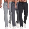 3 Pack Men's Athletic Sweatpants with Zipper Pockets Workout Gym Running Hiking Active Cooling Stretch Joggers Pants