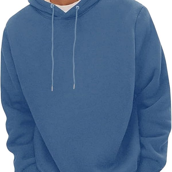 Hoodies for Men Long Sleeve Fleece Lined Heavyweight Hoodie Thick Thermal Pullover Warm Hooded Sweatshirt Winter Clothes