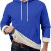 Men's  Lined Hoodies Thick Fleece Sweatshirts Winter Warm Pullover with Pocket