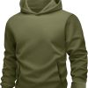 Men's Fleece Lined Hoodies Fashion Casual Athletic Hoody Pullover Plain Sweatshirts with Kangaroo Pocket