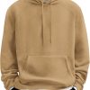 Men's Fleece Hoodie Long Sleeve Hooded Sweatshirt Casual Basic Essential Drawstring Pullover Hoodie With Pocket