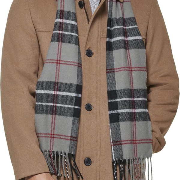 Men's  Wool Blend Coat With Scarf (Regular and Big & Tall)
